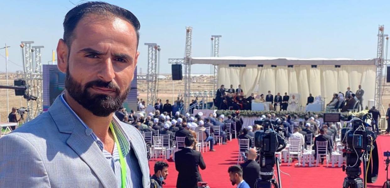 Reporter Fadel Al-Battat was assaulted by Grand Millennium Hotel security in Basra.